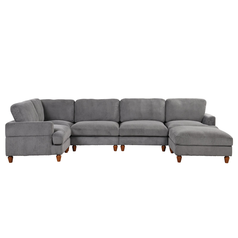 U_Style Modular Sectional Sofa with Ottoman L Shaped Corner Sectional for Living Room, Office, Spacious Space(same sku: WY000336AAE)