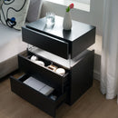 LED Nightstands, 3 Drawer For Bedroom
