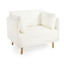 Modern Upholstered Accent Chair With Soft Cushions, Sleek Armrest Design