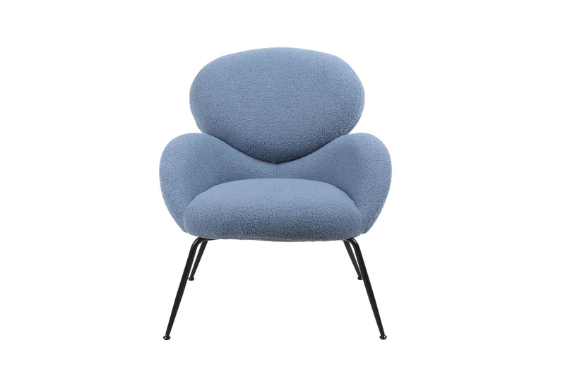 Modern Sherpa Chairs Accent Armchairs For Living Dining Room, Upholstered Chairs With Metal Legs, Comfy And Soft Chairs For Bedroom, Cute Vanity Chairs