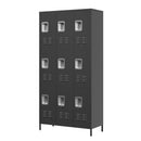 9 Door Lockers With Lock For Secure Storage And - Black