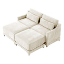 Stylish Sofa With Ottoman And Lumbar Pillows, Ergonomic Design