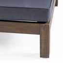 Outdoor Acacia Wood Patio Chair With Fabric Cushion