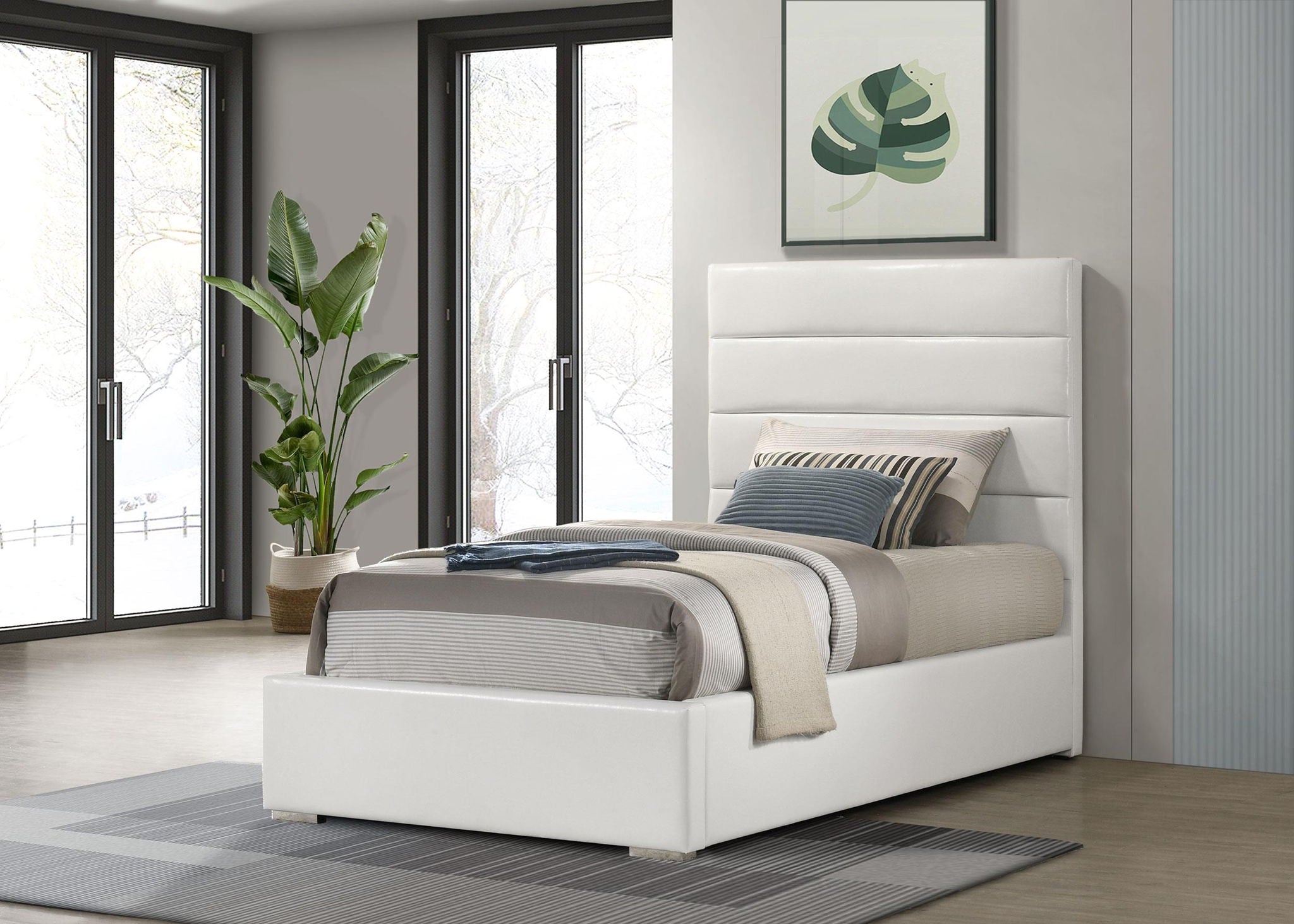 Felicity 53-inch Upholstered Twin Platform Bed White