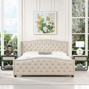Fontana - Handcrafted Wingback Upholstered Platform Bed Frame