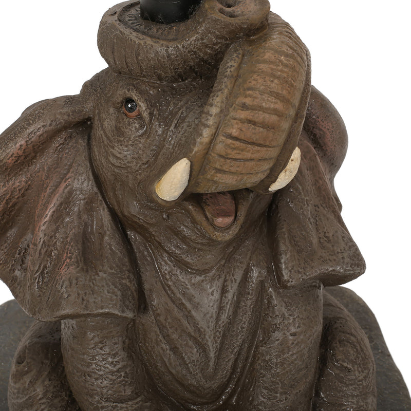 Charming Elephant Umbrella Base With Concrete Design - Gray