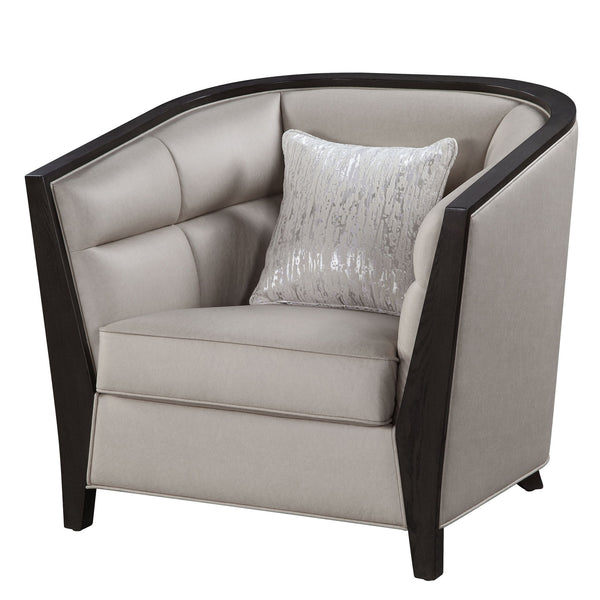 Zemocryss - Chair With Pillow - Beige Fabric