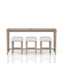 Glass Console Table With 3 Stools - Frosted