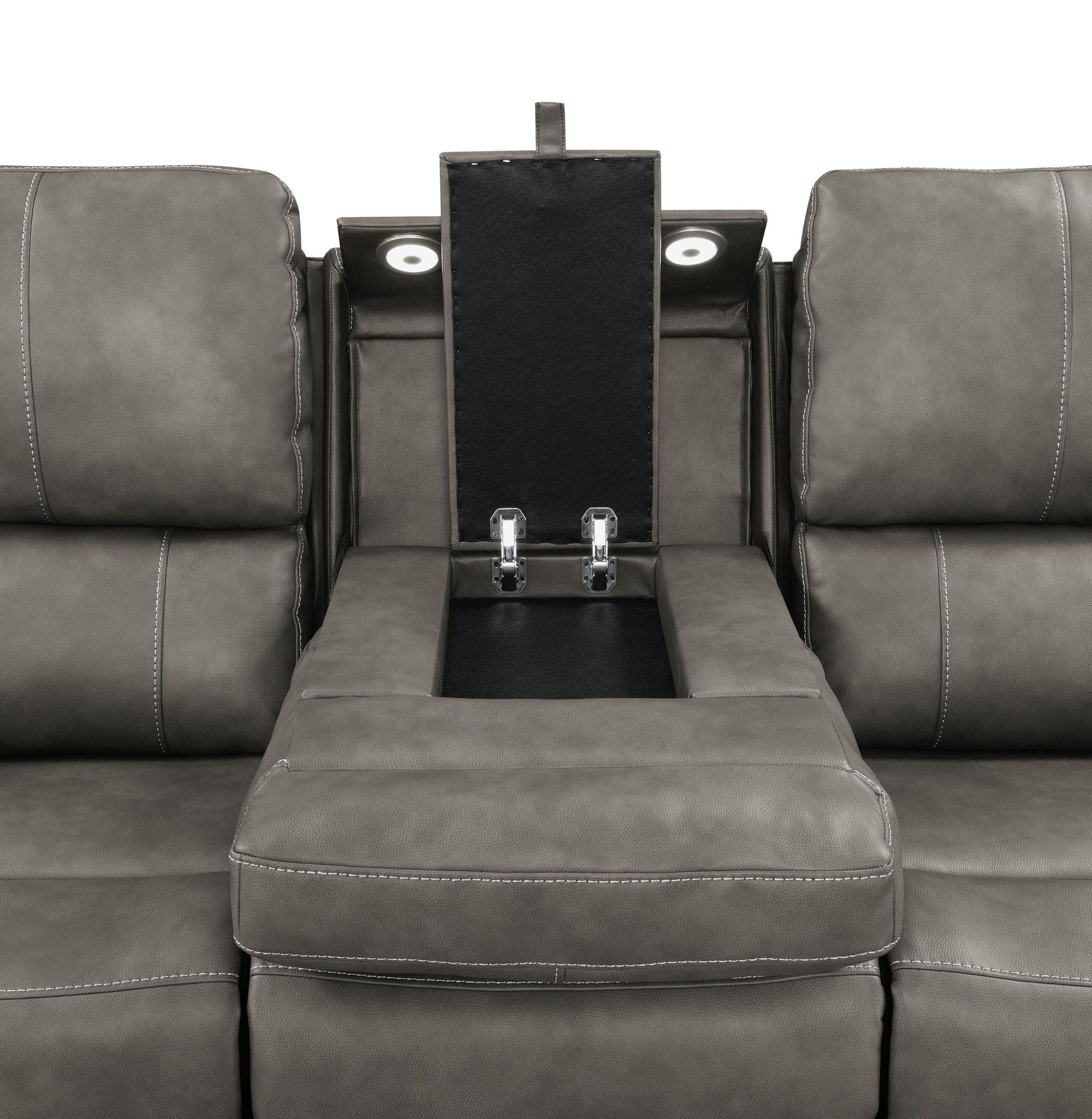 Brickston Triple Power Reclining Sofa Charcoal