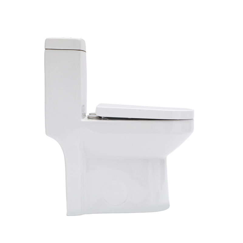 1 Piece Toilet For Bathroom, Dual Flush 1.1 / 1.6 Gpf, Soft Closing Seat - White