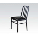 Jodie - Side Chair (Set of 2) - Black Synthetic Leather & Antique Black