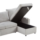 U Shaped Sectional Sofa Bed With Storage Chaise Lounges, USB Ports, And Cup Holders