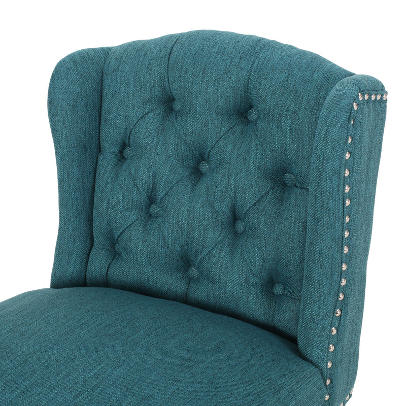 Vienna - Contemporary Fabric Tufted Wingback Counter Stools (Set of 2)