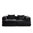 Convertible Floor Sofa Bed With Pillow Back Support Armrest