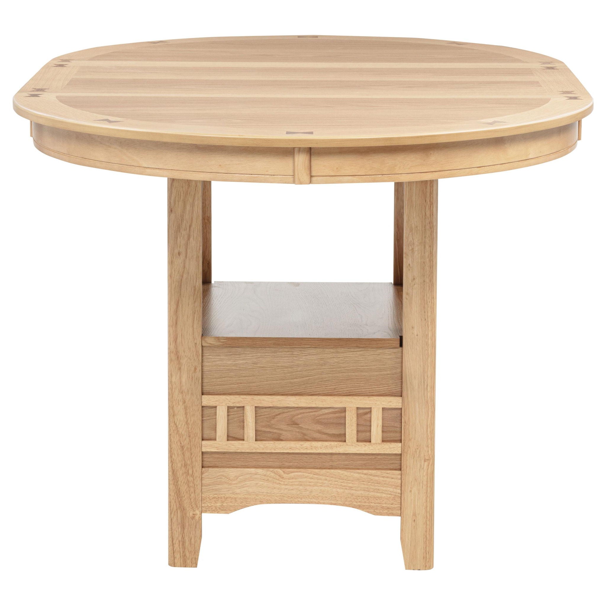 Lavon Oval 60-inch Counter Height Extension Dining Table Light Oak