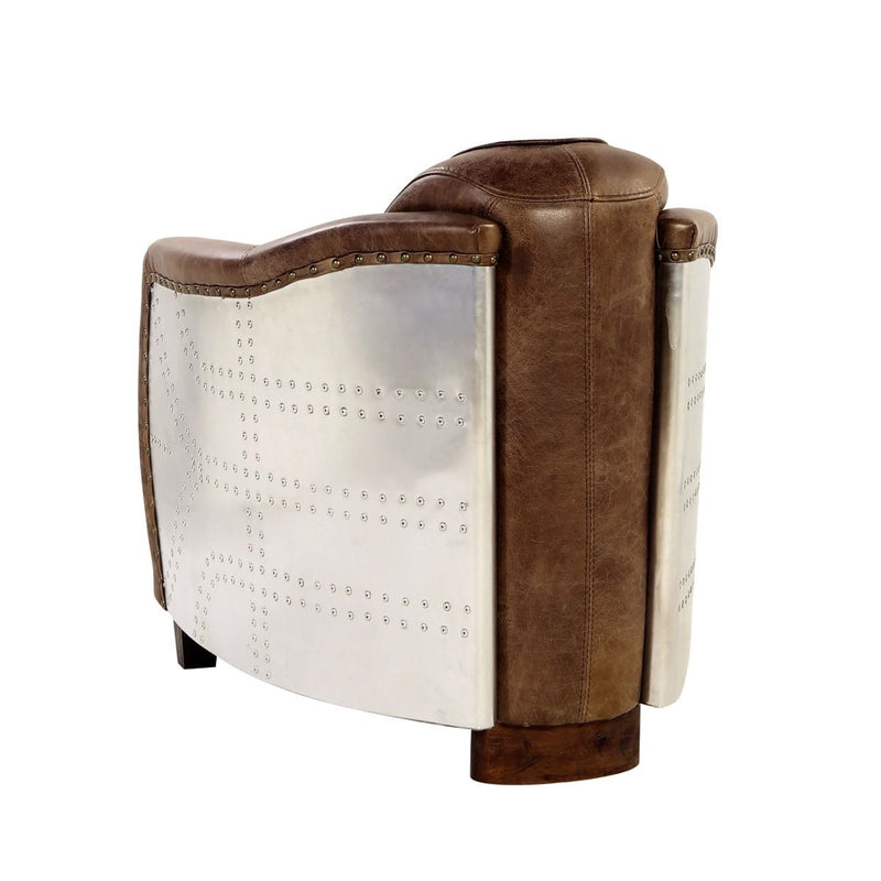 Brancaster - Chair - Retro Brown Top Grain Leather & Aluminum