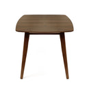Mid Century Style Wood Dining Table With Rounded Corners - Walnut