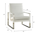 Rafael - Accent Chair - White Synthetic Leather & Stainless Steel