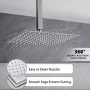 Luxury 12" Ceiling Mount Rainfall Shower System With Brass And Stainless Steel - Brushed Nickel