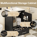 Bathroom Vanity With Ceramic Sink, Soft Close Drawers, Door Organizer, Divider Drawer, Adjustable Foot Pads