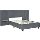 Upholstered Platform Bed With Big Headboard
