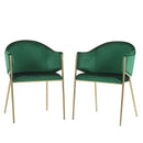 Modern Upholstered Dining Chair With Frame And Plush Velvet