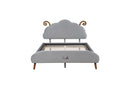 Upholstered Platform Bed With Sheep Shaped Headboard