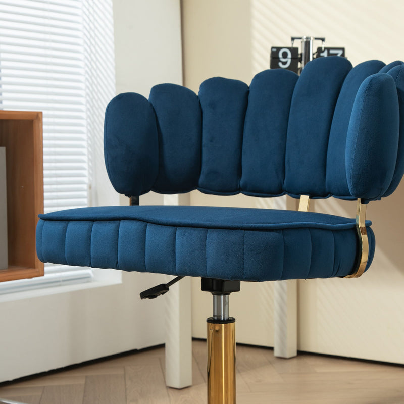 Modern Velvet Home Office Desk Chair With Adjustable Height And Swivel Wheels