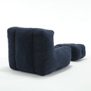 Modern Indoor Fluffy Bean Bag Chair With Memory Foam And Ottoman, Super Soft