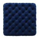 Modern Glam Ottoman With Velvet Upholstery And Button Tufted Design