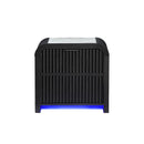 Beverly - Nightstand With Cooler And Speaker, LED Light, Rounded Sides - Black White