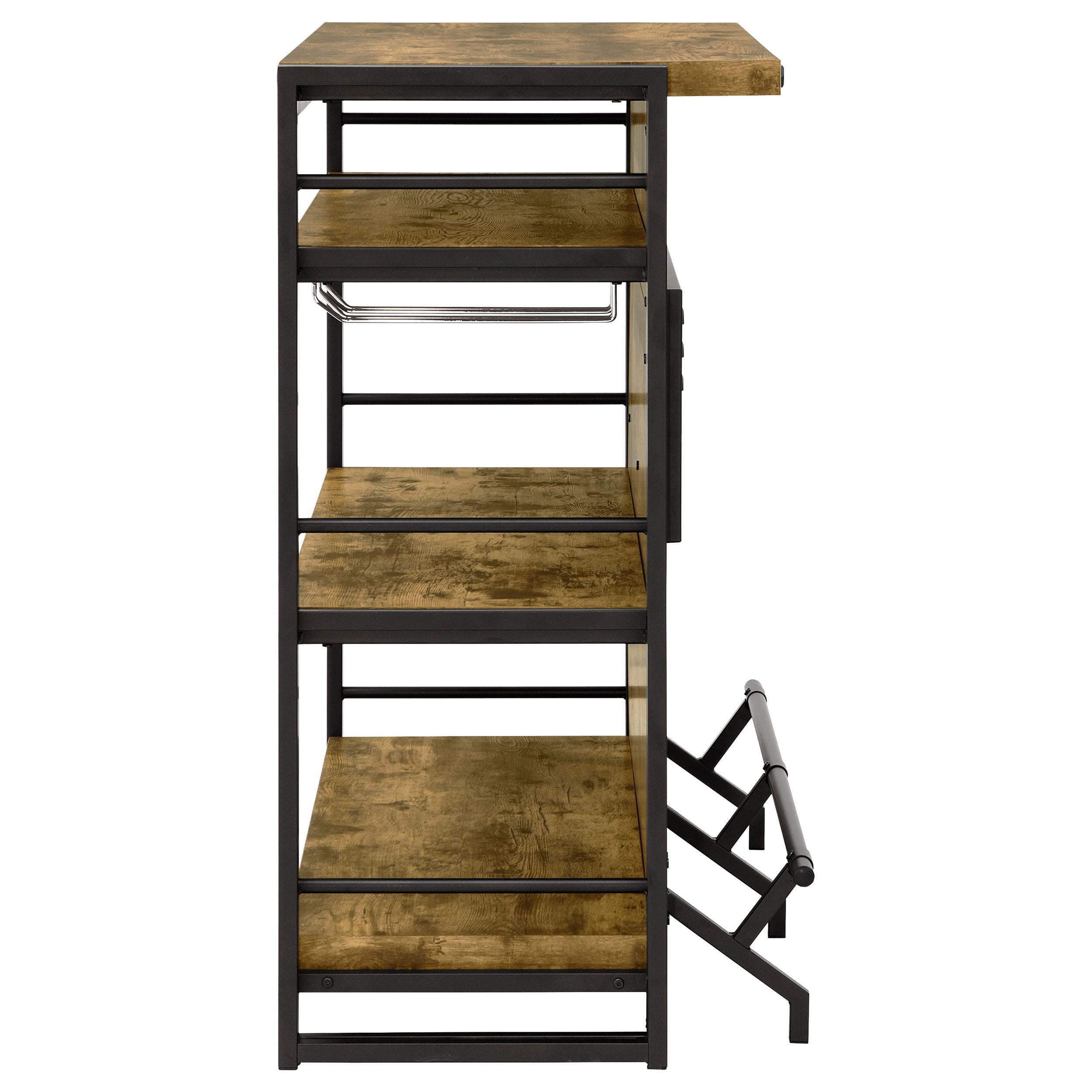 Renaldi 3-shelf Home Bar Wine Cabinet Rustic Nutmeg — view 7
