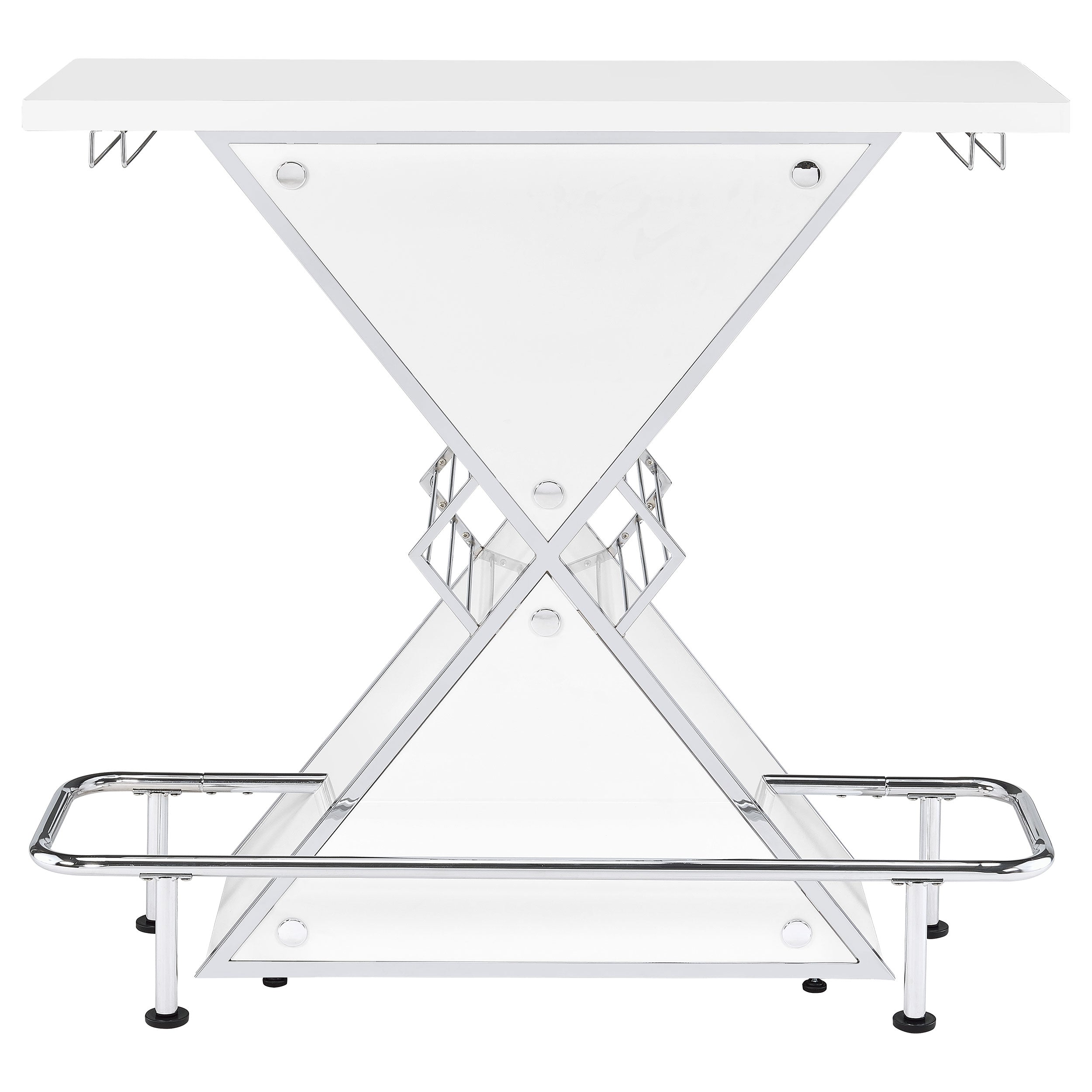 Atoka Freestanding Home Bar Wine Cabinet White High Gloss — view 3