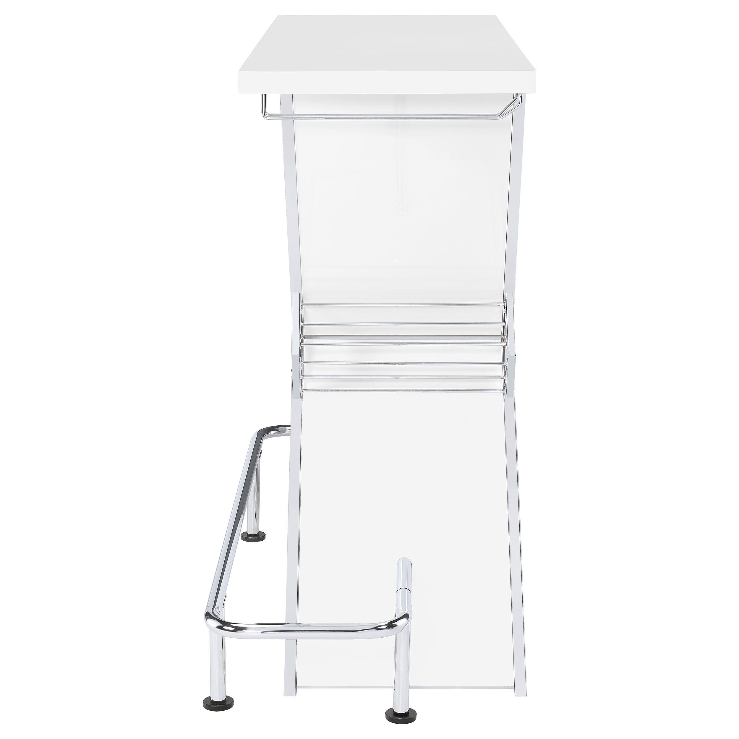 Atoka Freestanding Home Bar Wine Cabinet White High Gloss — view 5