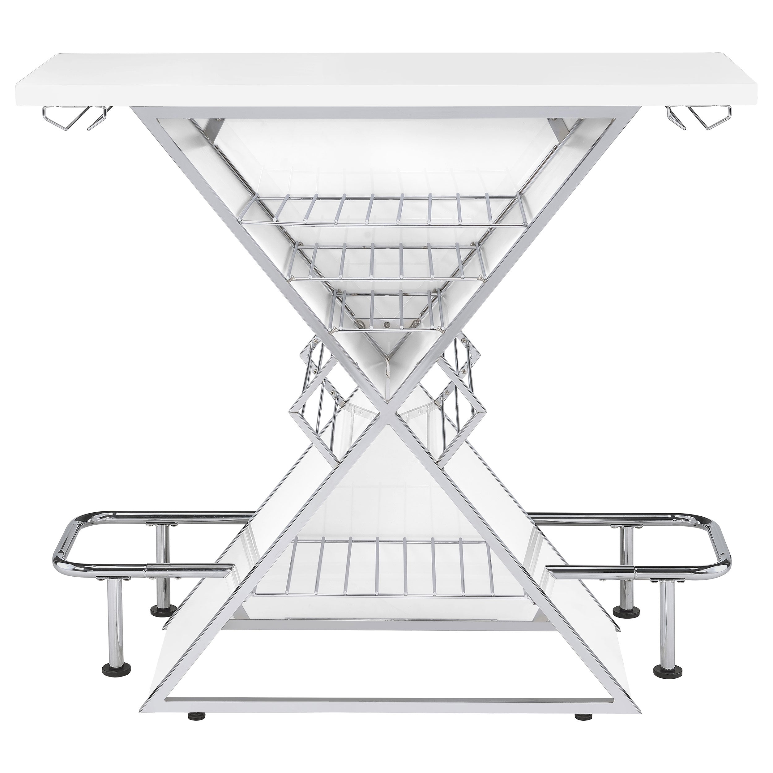 Atoka Freestanding Home Bar Wine Cabinet White High Gloss — view 6