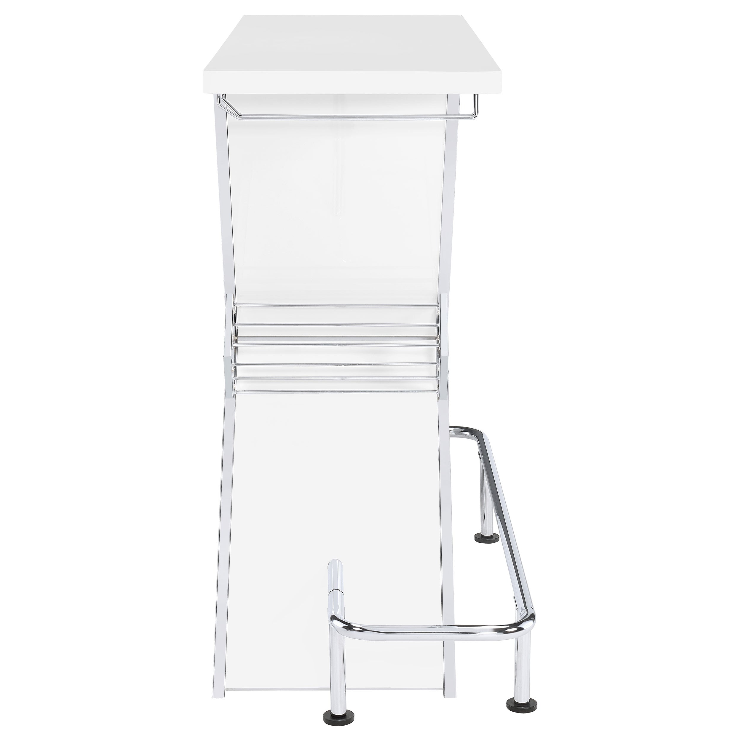 Atoka Freestanding Home Bar Wine Cabinet White High Gloss — view 7