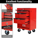 Rolling Metal Tool Chest With Drawers, Steel Storage Cabinet With Ball Bearing Slides