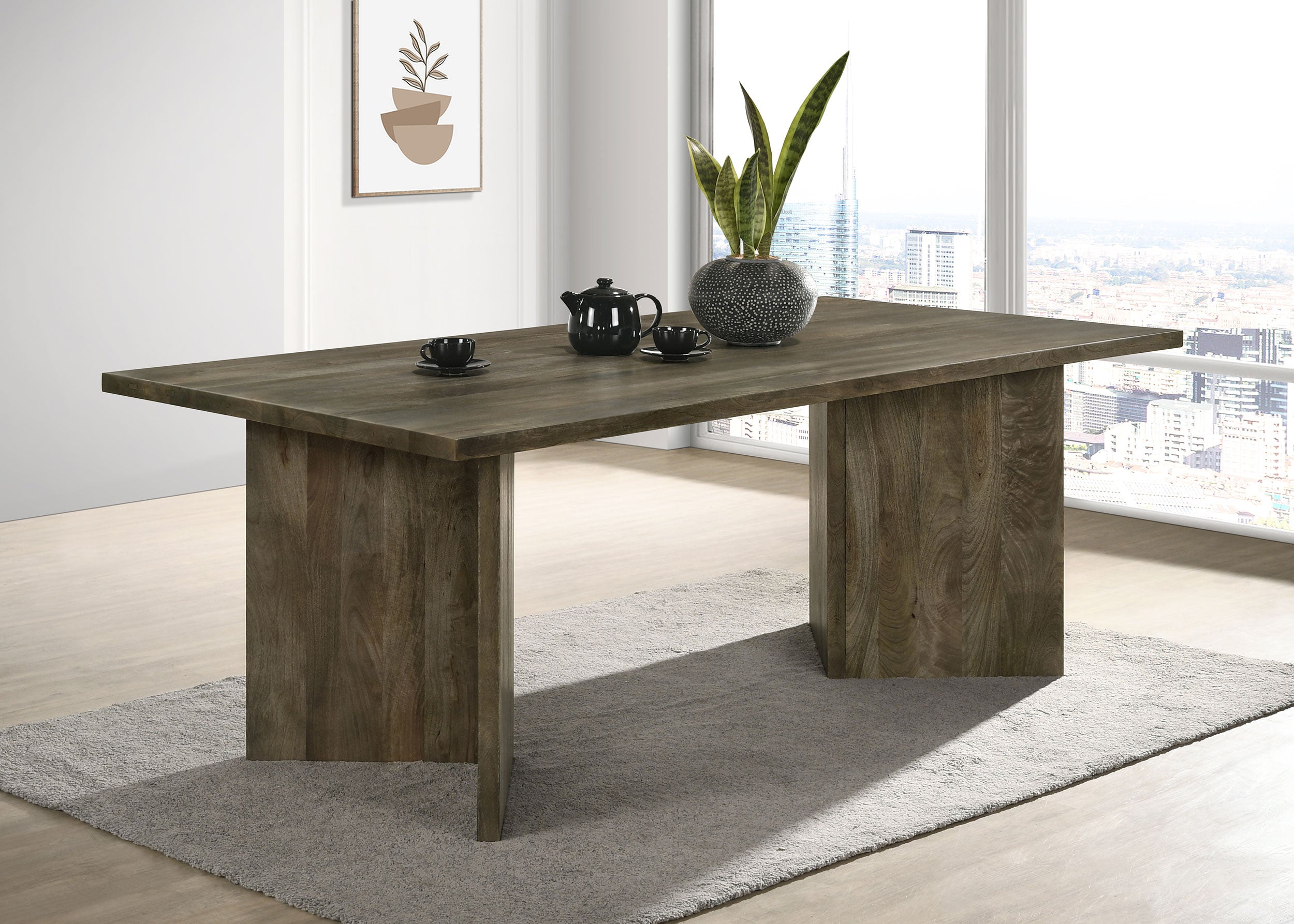 Tyler 80-inch Solid Wood Dining Table Mango Brown — view 2