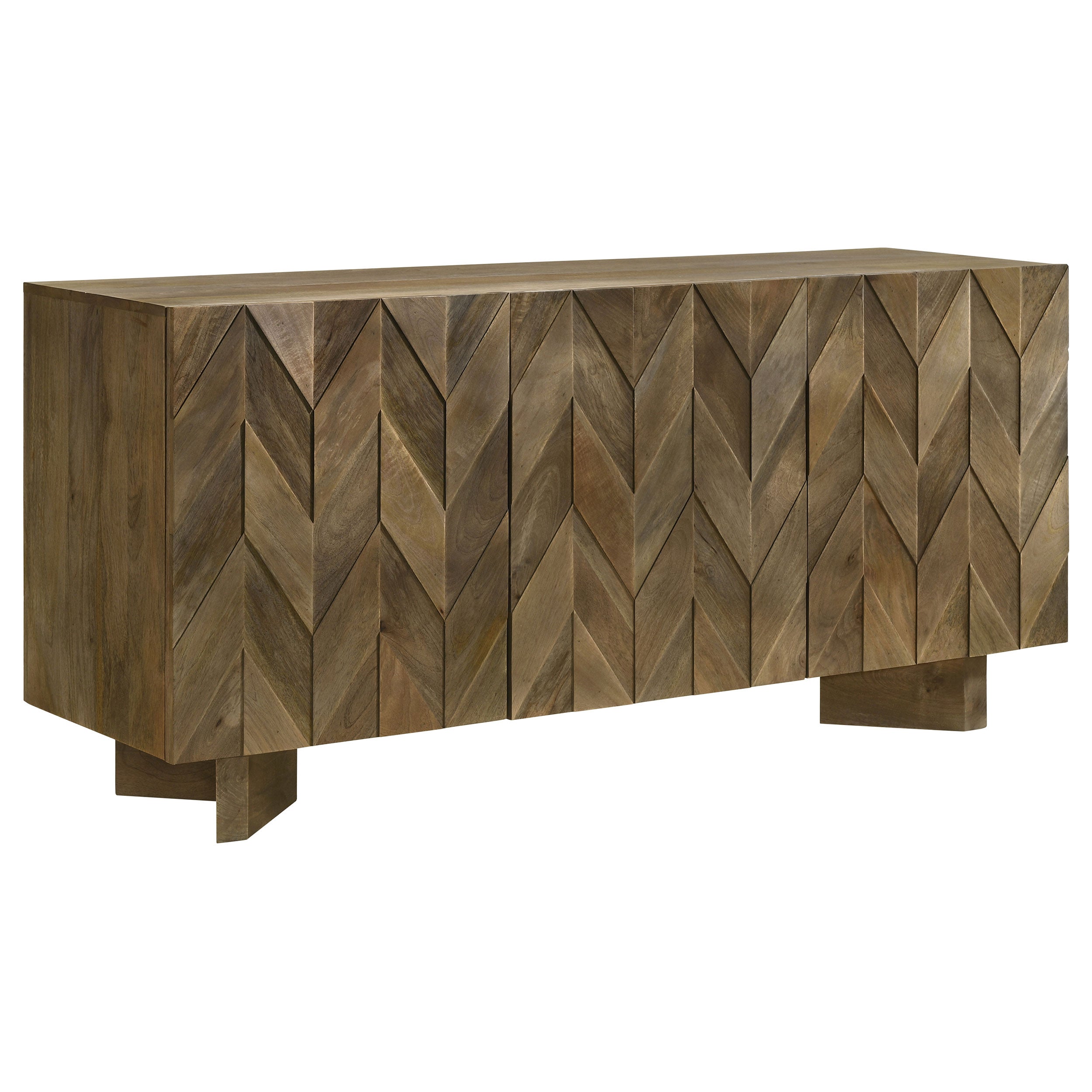 Tyler 3-door Solid Wood Sideboard Buffet Cabinet Mango Brown — view 1