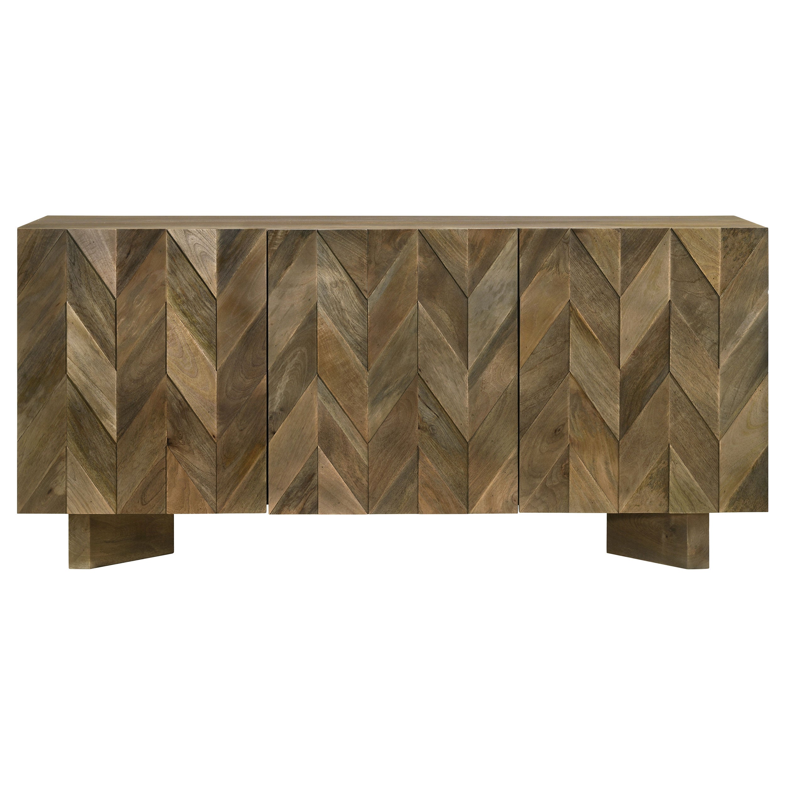 Tyler 3-door Solid Wood Sideboard Buffet Cabinet Mango Brown — view 6