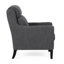 Contemporary Club Chair With Upholstered Fabric And Rubberwood Legs
