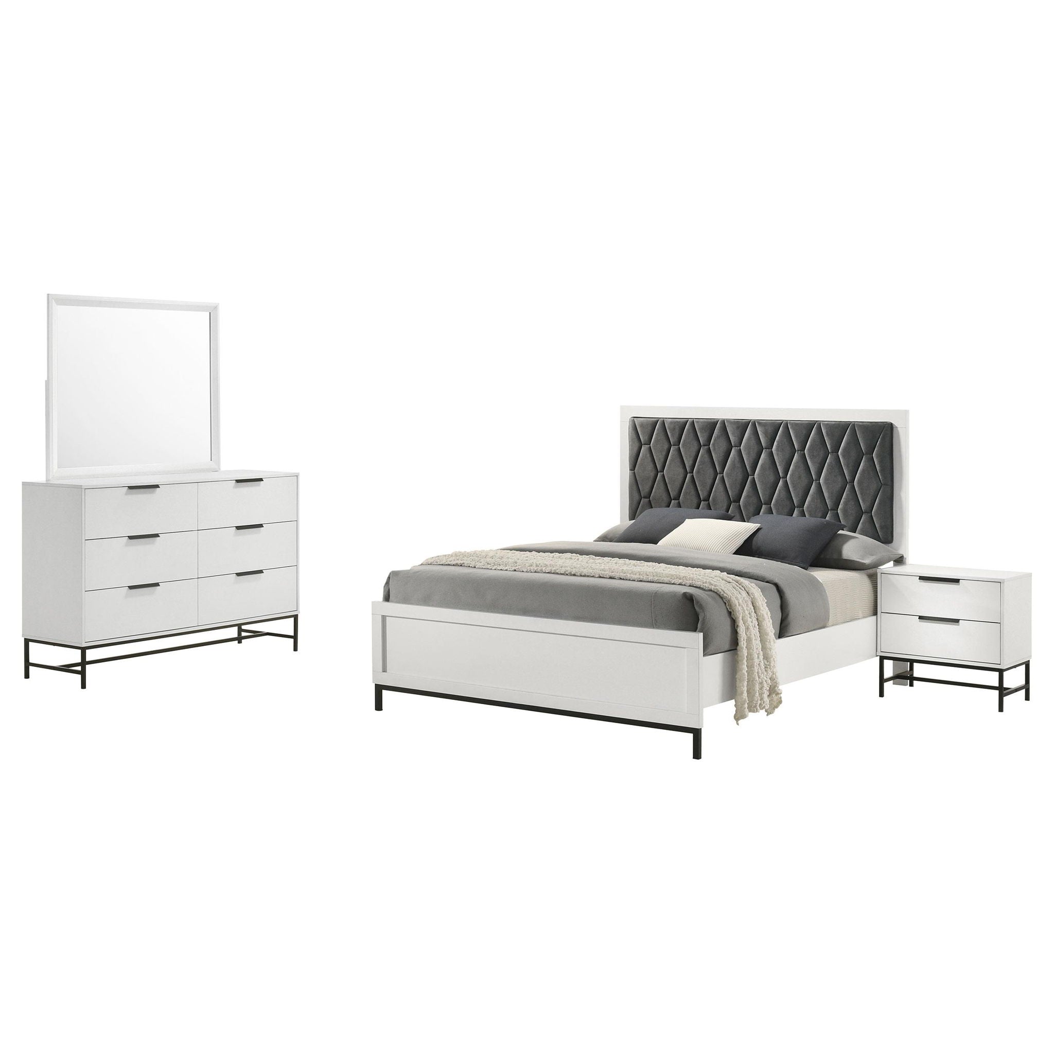 Sonora 4-piece California King Bedroom Set White