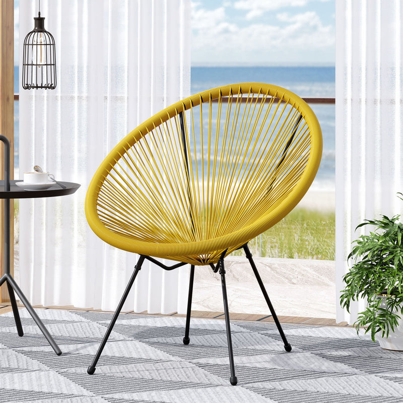 Union - Chair With Woven Design And Steel Frame