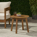 Outdoor Side Table With Slat Top - Brown