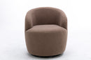 Teddy Fabric Swivel Accent Armchair Barrel Chair With Powder Coating Metal Ring