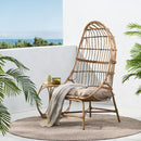 Outdoor Accent Chair With Basket Shape - Light Brown