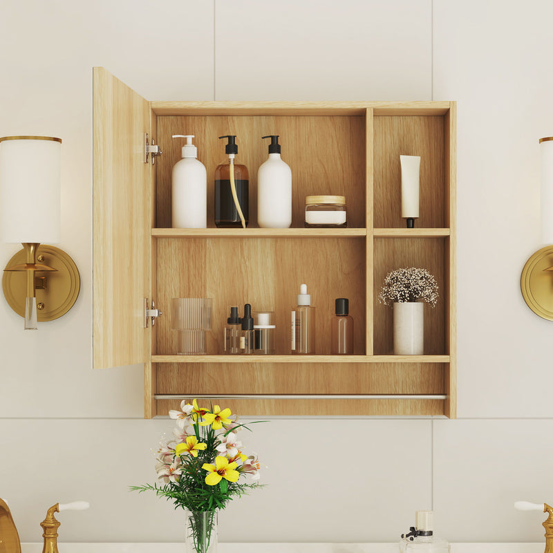 Bathroom Mirror Medicine Cabinet Wall Mounted With Shelves