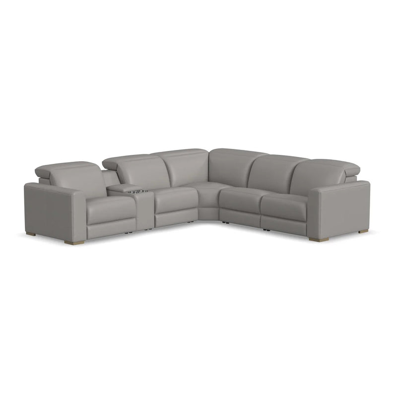 Aurora 6pc Power Reclining Leather Sectional