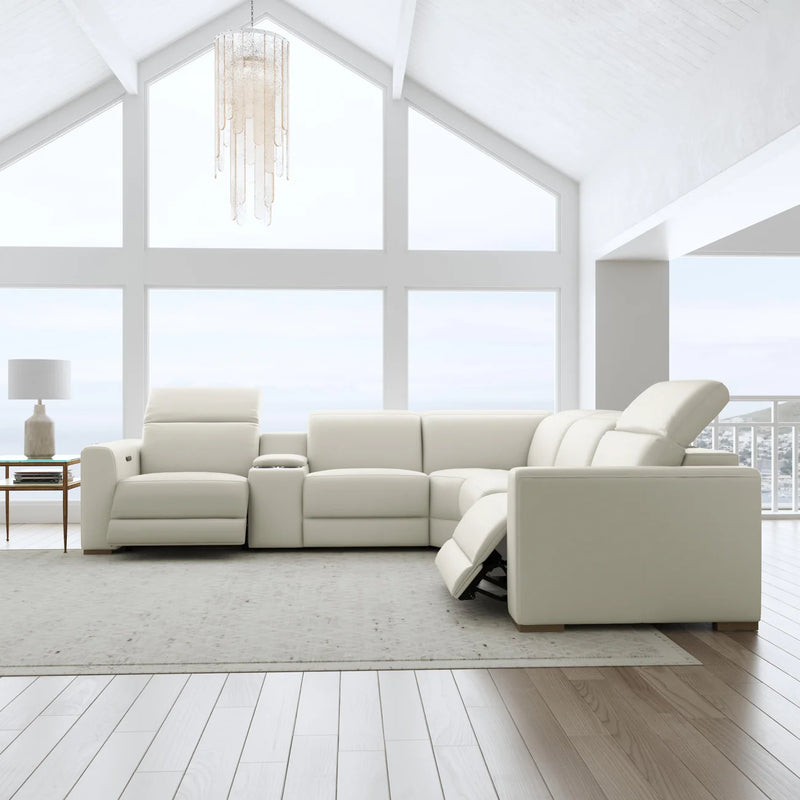 Aurora 6pc Power Reclining Leather Sectional