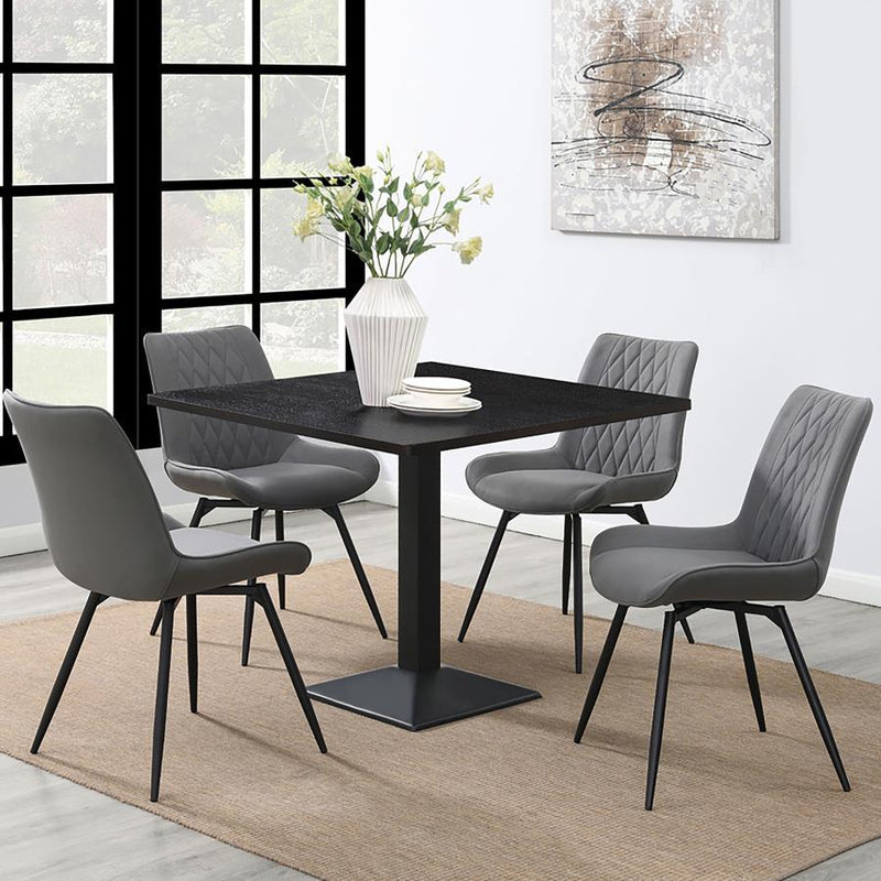 Diggs - Upholstered Swivel Dining Side Chair (Set of 2) - Gray - Atlantic Fine Furniture Inc